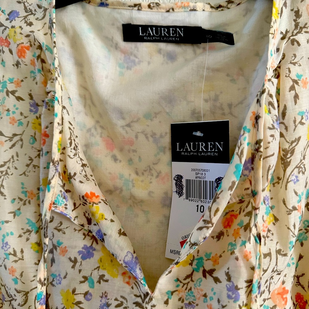 Ralph Lauren cream color with flowers long dress